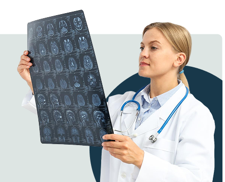 Doctor holding scan